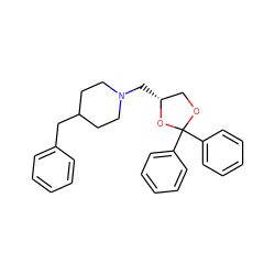 c1ccc(CC2CCN(C[C@@H]3COC(c4ccccc4)(c4ccccc4)O3)CC2)cc1 ZINC000653710303