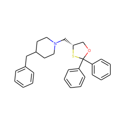 c1ccc(CC2CCN(C[C@@H]3COC(c4ccccc4)(c4ccccc4)S3)CC2)cc1 ZINC000653704180