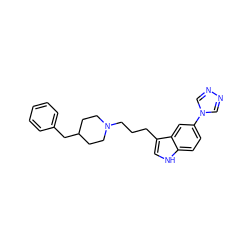 c1ccc(CC2CCN(CCCc3c[nH]c4ccc(-n5cnnc5)cc34)CC2)cc1 ZINC000013557014