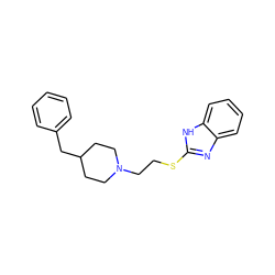 c1ccc(CC2CCN(CCSc3nc4ccccc4[nH]3)CC2)cc1 ZINC000027562131