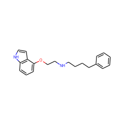 c1ccc(CCCCNCCOc2cccc3[nH]ccc23)cc1 ZINC000001903127