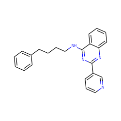 c1ccc(CCCCNc2nc(-c3cccnc3)nc3ccccc23)cc1 ZINC001772571585