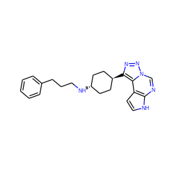 c1ccc(CCCN[C@H]2CC[C@H](c3nnn4cnc5[nH]ccc5c34)CC2)cc1 ZINC001772599274