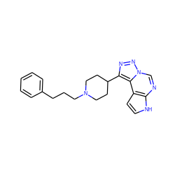 c1ccc(CCCN2CCC(c3nnn4cnc5[nH]ccc5c34)CC2)cc1 ZINC001772598271