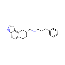 c1ccc(CCCNC[C@@H]2CCc3ccc4[nH]ccc4c3C2)cc1 ZINC000013741774