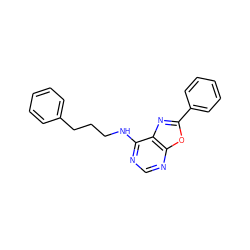 c1ccc(CCCNc2ncnc3oc(-c4ccccc4)nc23)cc1 ZINC000028107374