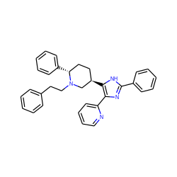 c1ccc(CCN2C[C@H](c3[nH]c(-c4ccccc4)nc3-c3ccccn3)CC[C@H]2c2ccccc2)cc1 ZINC000142701458