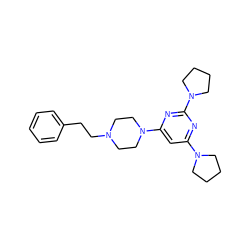 c1ccc(CCN2CCN(c3cc(N4CCCC4)nc(N4CCCC4)n3)CC2)cc1 ZINC001772587272