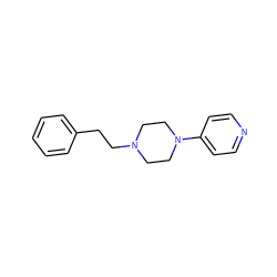 c1ccc(CCN2CCN(c3ccncc3)CC2)cc1 ZINC000049055542