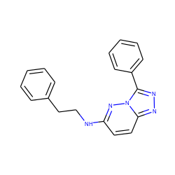 c1ccc(CCNc2ccc3nnc(-c4ccccc4)n3n2)cc1 ZINC000005051402