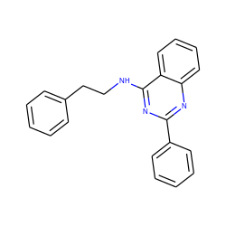 c1ccc(CCNc2nc(-c3ccccc3)nc3ccccc23)cc1 ZINC000000071704