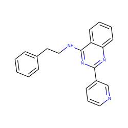 c1ccc(CCNc2nc(-c3cccnc3)nc3ccccc23)cc1 ZINC000000442667