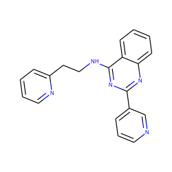 c1ccc(CCNc2nc(-c3cccnc3)nc3ccccc23)nc1 ZINC000008149242