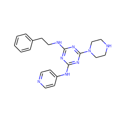 c1ccc(CCNc2nc(Nc3ccncc3)nc(N3CCNCC3)n2)cc1 ZINC000045298862