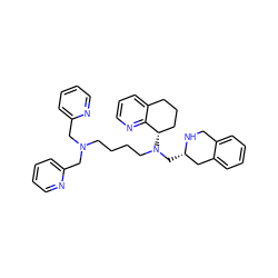 c1ccc(CN(CCCCN(C[C@H]2Cc3ccccc3CN2)[C@H]2CCCc3cccnc32)Cc2ccccn2)nc1 ZINC001772578221