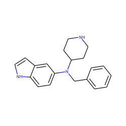 c1ccc(CN(c2ccc3[nH]ccc3c2)C2CCNCC2)cc1 ZINC000043067655