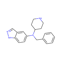 c1ccc(CN(c2ccc3[nH]ncc3c2)C2CCNCC2)cc1 ZINC000042922697