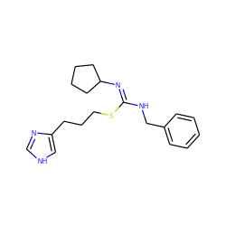 c1ccc(CN/C(=N/C2CCCC2)SCCCc2c[nH]cn2)cc1 ZINC000073279801