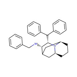 c1ccc(CN[C@H]2C3C[C@@H]4CCC[C@H](C3)N4[C@H]2C(c2ccccc2)c2ccccc2)cc1 ZINC000022937442