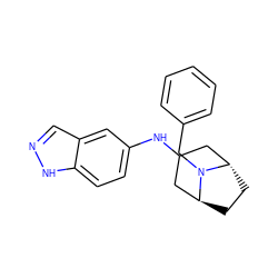 c1ccc(CN2[C@H]3CC[C@H]2CC(Nc2ccc4[nH]ncc4c2)C3)cc1 ZINC000100617025