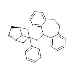 c1ccc(CN2[C@H]3CC[C@H]2CC(OC2c4ccccc4CCc4ccccc42)C3)cc1 ZINC000101213022