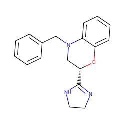 c1ccc(CN2C[C@@H](C3=NCCN3)Oc3ccccc32)cc1 ZINC000013518821