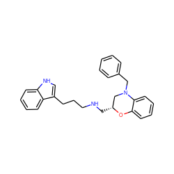 c1ccc(CN2C[C@@H](CNCCCc3c[nH]c4ccccc34)Oc3ccccc32)cc1 ZINC000028570650