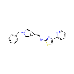 c1ccc(CN2C[C@H]3[C@@H](CNc4nc(-c5ccccn5)cs4)[C@H]3C2)cc1 ZINC000101637697