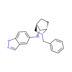 c1ccc(CN2C[C@H]3CC[C@H]2[C@@H]3Nc2ccc3[nH]ncc3c2)cc1 ZINC000169694069