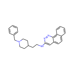 c1ccc(CN2CCC(CCNc3cc4ccc5ccccc5c4nn3)CC2)cc1 ZINC000013863627