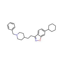 c1ccc(CN2CCC(CCc3noc4cc(C5CCCCC5)ccc34)CC2)cc1 ZINC000066103911