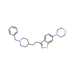 c1ccc(CN2CCC(CCc3noc4cc(N5CCOCC5)ccc34)CC2)cc1 ZINC000013745751