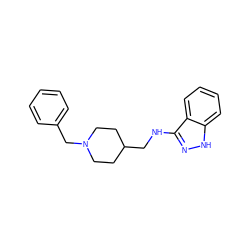 c1ccc(CN2CCC(CNc3n[nH]c4ccccc34)CC2)cc1 ZINC000049034499