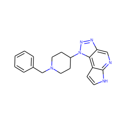 c1ccc(CN2CCC(n3nnc4cnc5[nH]ccc5c43)CC2)cc1 ZINC000096271470