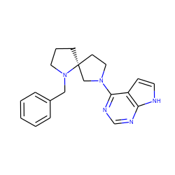 c1ccc(CN2CCC[C@@]23CCN(c2ncnc4[nH]ccc24)C3)cc1 ZINC000143807429