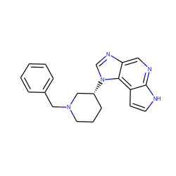 c1ccc(CN2CCC[C@@H](n3cnc4cnc5[nH]ccc5c43)C2)cc1 ZINC000095580001