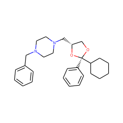 c1ccc(CN2CCN(C[C@@H]3CO[C@@](c4ccccc4)(C4CCCCC4)O3)CC2)cc1 ZINC000653704240