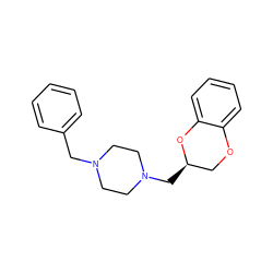 c1ccc(CN2CCN(C[C@@H]3COc4ccccc4O3)CC2)cc1 ZINC000022933164