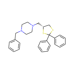 c1ccc(CN2CCN(C[C@@H]3CSC(c4ccccc4)(c4ccccc4)S3)CC2)cc1 ZINC000653700522