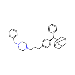 c1ccc(CN2CCN(CCCc3ccc([C@@H](c4ccccc4)C45CC6CC(CC(C6)C4)C5)cc3)CC2)cc1 ZINC000095560641