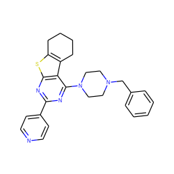 c1ccc(CN2CCN(c3nc(-c4ccncc4)nc4sc5c(c34)CCCC5)CC2)cc1 ZINC000223657874