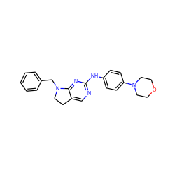 c1ccc(CN2CCc3cnc(Nc4ccc(N5CCOCC5)cc4)nc32)cc1 ZINC000045388723