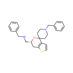 c1ccc(CNC[C@H]2Cc3sccc3C3(CCN(Cc4ccccc4)CC3)O2)cc1 ZINC000053296986