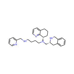 c1ccc(CNCCCCN(C[C@H]2Cc3ccccc3CN2)[C@H]2CCCc3cccnc32)nc1 ZINC000103242156