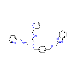 c1ccc(CNCCN(CCNCc2ccccn2)Cc2ccc(CNCc3nc4ccccc4[nH]3)cc2)nc1 ZINC000136287330