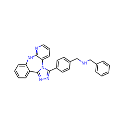 c1ccc(CNCc2ccc(-c3nnc4n3-c3cccnc3Nc3ccccc3-4)cc2)cc1 ZINC000096173996