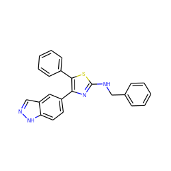 c1ccc(CNc2nc(-c3ccc4[nH]ncc4c3)c(-c3ccccc3)s2)cc1 ZINC000066079710