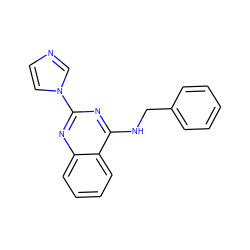 c1ccc(CNc2nc(-n3ccnc3)nc3ccccc23)cc1 ZINC000012360758