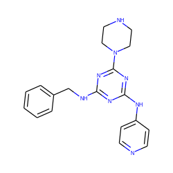 c1ccc(CNc2nc(Nc3ccncc3)nc(N3CCNCC3)n2)cc1 ZINC000045300236