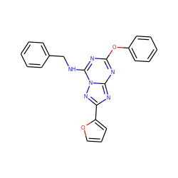 c1ccc(CNc2nc(Oc3ccccc3)nc3nc(-c4ccco4)nn23)cc1 ZINC000653767896